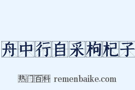舟中行自采枸杞子是什么意思的图片